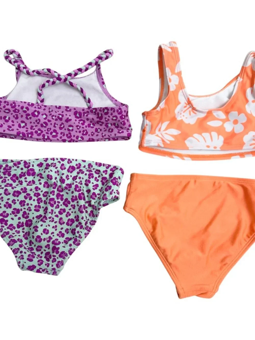 Cat & Jack Girl Bundle of 2 Swimwear Floral 2 Piece 3T Multicolor Pre-owned